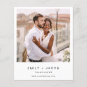 Einladung zum Hochzeitsfeiern in Schwarz-Weiß-Foto (Rückseite)