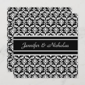 Einladung zum Hochzeitsfeiern in stilvollen Schwar (Vorne/Hinten)