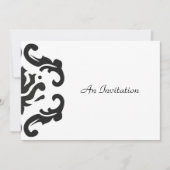 Einladung zum Hochzeitsfeiern in stilvollen Schwar (Vorderseite)