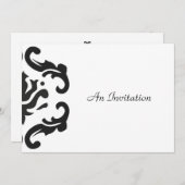 Einladung zum Hochzeitsfeiern in stilvollen Schwar (Vorne/Hinten)