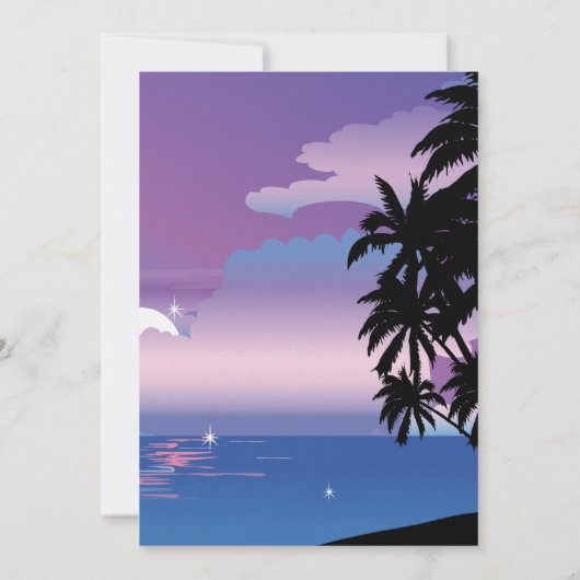 Einladung zum Hochzeitsfeiern in tropischer Nacht (Rückseite)