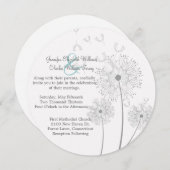 Einladung zum Hochzeitsfeiern in Weiß und Grau-Kro (Vorne/Hinten)