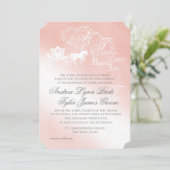 Einladung zum Hochzeitsfeiern in zauberhaftem Rosa (Stehend Vorderseite)