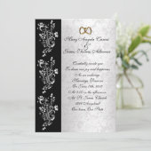 Einladung zum Hochzeitsfeiern: Klassischer Damast  (Stehend Vorderseite)