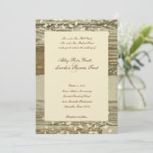 Einladung zum Hochzeitsfeiern mit alten Holzflüsse (Stehend Vorderseite)