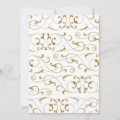 Einladung zum Hochzeitsfeiern mit antikem Gold Blü (Rückseite)