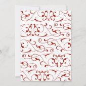 Einladung zum Hochzeitsfeiern mit antikem Rot-Blüh (Rückseite)