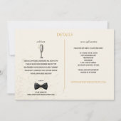 Einladung zum Hochzeitsfeiern mit Black & Gold Sil (Rückseite)