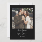 Einladung zum Hochzeitsfeiern mit Black Script-Fot (Rückseite)