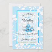 Einladung zum Hochzeitsfeiern mit blauem Hibiskus (Vorderseite)