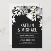 Einladung zum Hochzeitsfeiern mit Blumenbezug (Sch (Vorderseite)