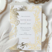 Einladung zum Hochzeitsfeiern mit Blumengravur