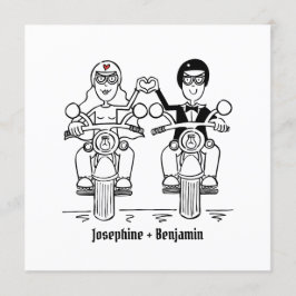 Einladung zum Hochzeitsfeiern mit Custom Biker Mot