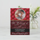 Einladung zum Hochzeitsfeiern mit extravagantem Ro (Stehend Vorderseite)