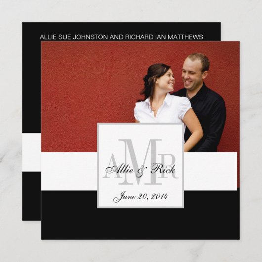 Einladung zum Hochzeitsfeiern mit Foto (Vorne/Hinten)