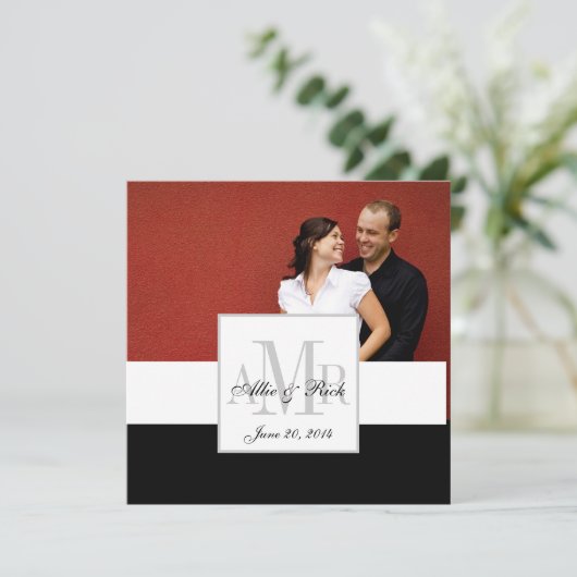 Einladung zum Hochzeitsfeiern mit Foto (Stehend Vorderseite)