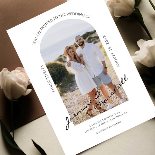 Einladung zum Hochzeitsfeiern mit Fotovorlage | Be