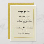 Einladung zum Hochzeitsfeiern mit Gold an der Gren (Vorne/Hinten)