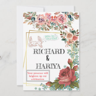 Einladung zum Hochzeitsfeiern mit Gold Foil | Form