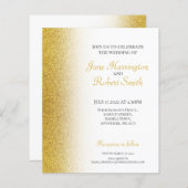 Einladung zum Hochzeitsfeiern mit Gold Glitzer (Vorne/Hinten)