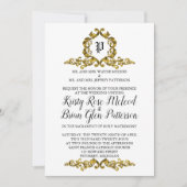 Einladung zum Hochzeitsfeiern mit Gold Monogram (Vorderseite)