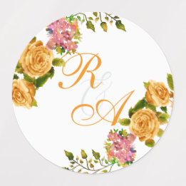 Einladung zum Hochzeitsfeiern mit Gold Rose Ribbon Etiketten