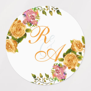 Einladung zum Hochzeitsfeiern mit Gold Rose Ribbon Etiketten