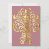 Einladung zum Hochzeitsfeiern mit Gold Wappen (Rückseite)