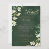 Einladung zum Hochzeitsfeiern mit grüner Blüte zum (Rückseite)