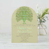 Einladung zum Hochzeitsfeiern mit grüner Verzauber (Stehend Vorderseite)