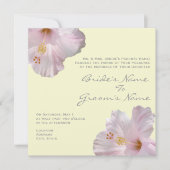 Einladung zum Hochzeitsfeiern mit hellrosa Hibisku (Vorderseite)