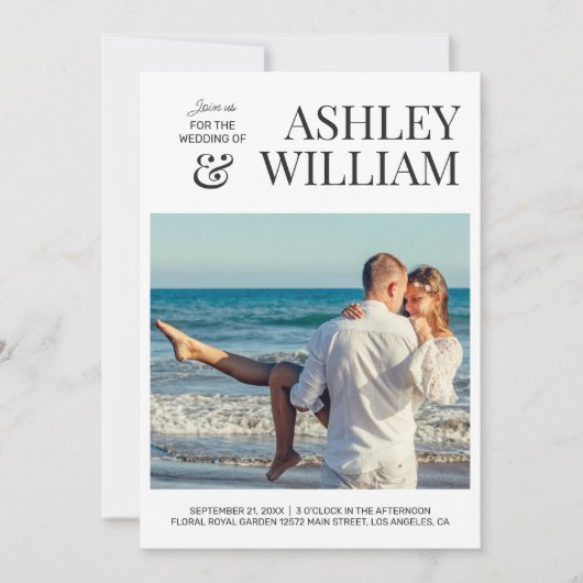 Einladung zum Hochzeitsfeiern mit individuellem Fo (Vorderseite)