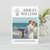 Einladung zum Hochzeitsfeiern mit individuellem Fo (Stehend Vorderseite)