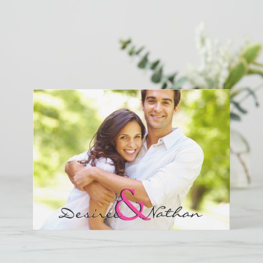 Einladung zum Hochzeitsfeiern mit individuellem Fo (Stehend Vorderseite)