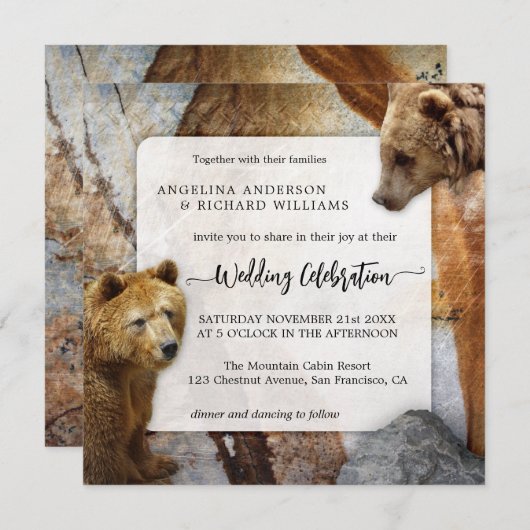 Einladung zum Hochzeitsfeiern mit Industriegranit (Vorne/Hinten)