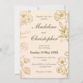 Einladung zum Hochzeitsfeiern mit klassischer Flor (Vorderseite)