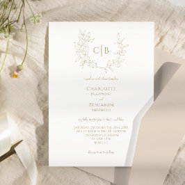 Einladung zum Hochzeitsfeiern mit klassischer Gold