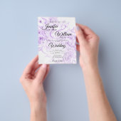 Einladung zum Hochzeitsfeiern mit Lila Blumen Flyer (Gruppe)