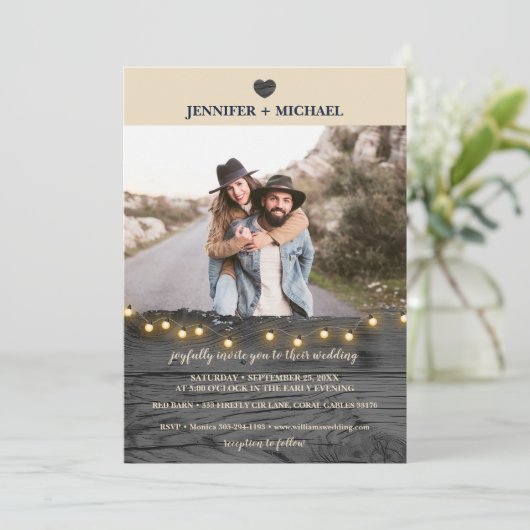 Einladung zum Hochzeitsfeiern mit Minimalistischem (Stehend Vorderseite)