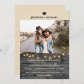 Einladung zum Hochzeitsfeiern mit Minimalistischem (Vorne/Hinten)