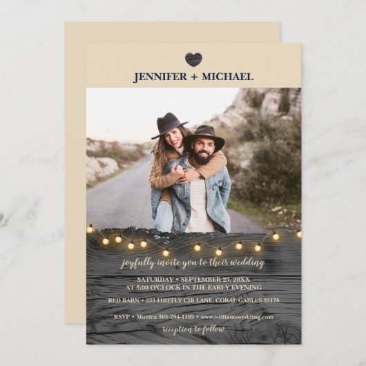 Einladung zum Hochzeitsfeiern mit Minimalistischem (Vorne/Hinten)