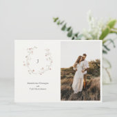 Einladung zum Hochzeitsfeiern mit Monogram-Foto (Stehend Vorderseite)