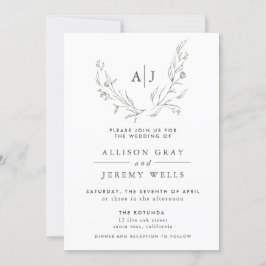 Einladung zum Hochzeitsfeiern mit Monogramm