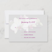 Einladung zum Hochzeitsfeiern mit oraler Orchidee (Rückseite)