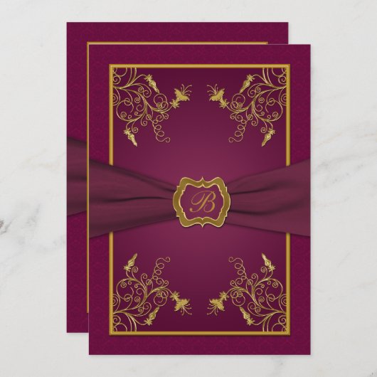 Einladung zum Hochzeitsfeiern mit Pflaumenwein und (Vorne/Hinten)