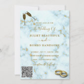 Einladung zum Hochzeitsfeiern mit QR-Code aus weiß (Vorderseite)