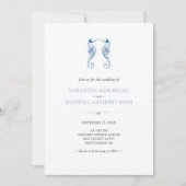 Einladung zum Hochzeitsfeiern mit QR Code Blue (Vorderseite)