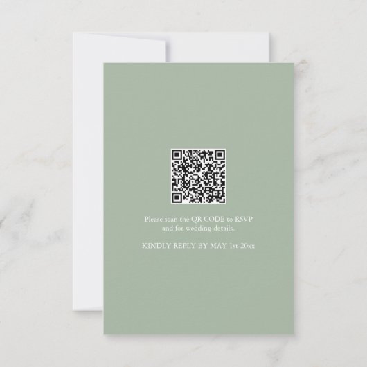 Einladung zum Hochzeitsfeiern mit QR-Code einzigar (Rückseite)