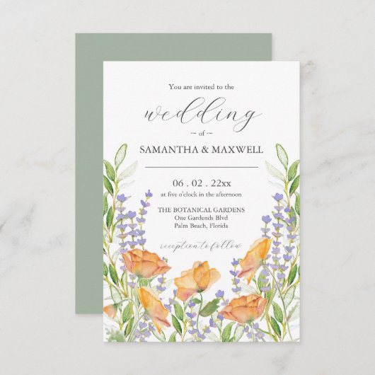 Einladung zum Hochzeitsfeiern mit QR-Code einzigar (Vorne/Hinten)