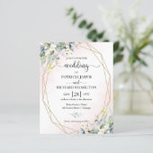 Einladung zum Hochzeitsfeiern mit rosa Blush (Stehend Vorderseite)